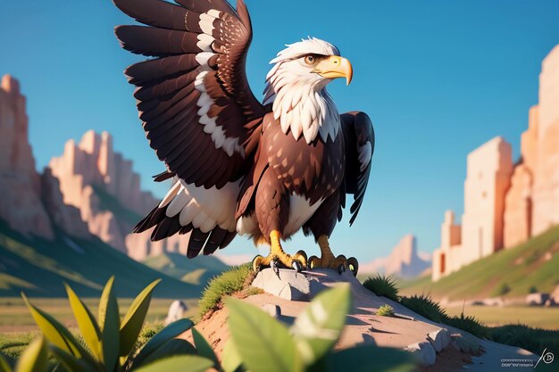 Photo sky overlord eagle sharp claws hard beak wild animal protection hd photo wallpaper background