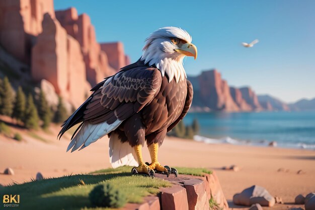 Sky overlord eagle sharp claws hard beak wild animal protection hd photo wallpaper background