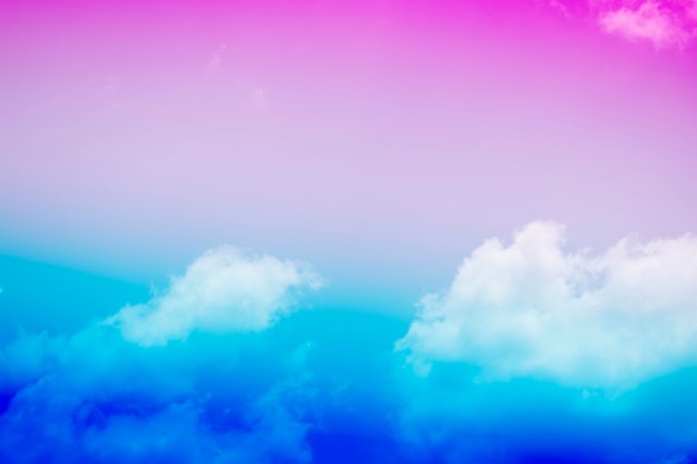 Photo sky pink and blue clouds