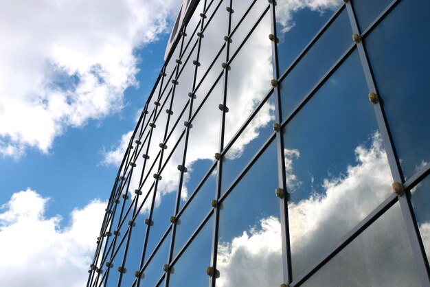 Sky reflected in office building