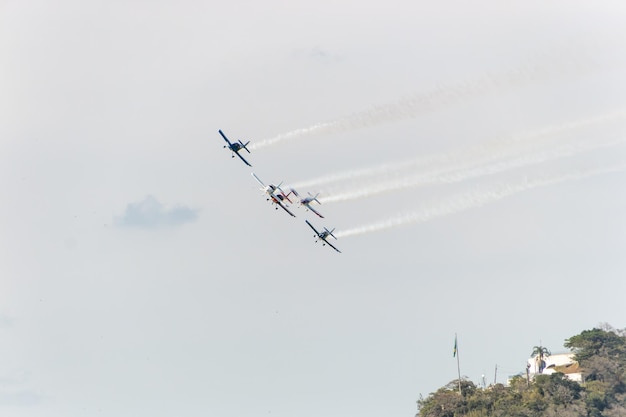 Sky squadron performing in Copacabana in Rio de Janeiro Brazil