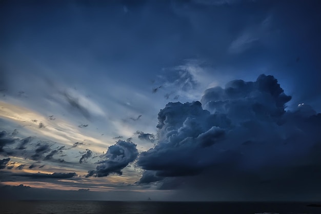 水上の空/テクスチャの背景、湖の上の雲と地平線の空