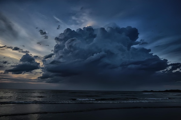 sky above water / texture background, horizon sky with clouds on the lake