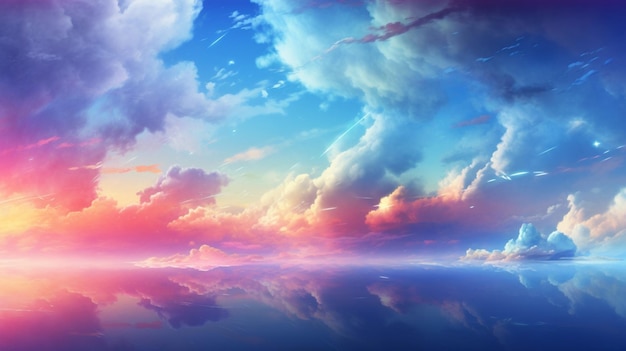 Photo sky with abstract digital art background