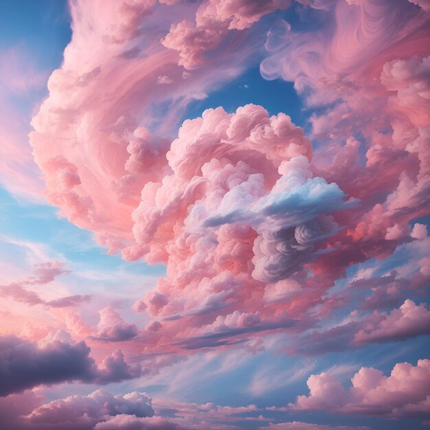 Sky with Blue and Pink Cloudscape