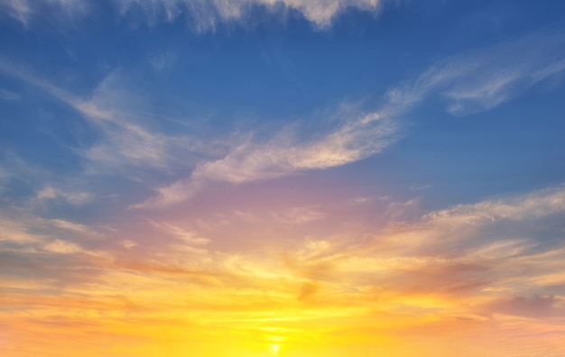 The sky with cloud beautiful Sunset background.