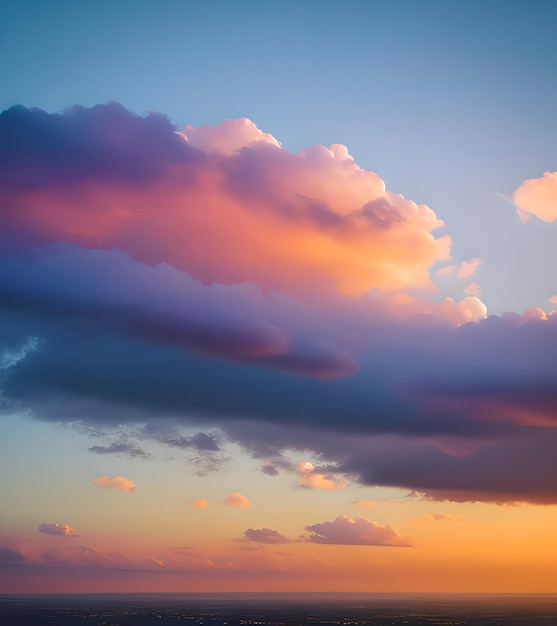 Foto cielo con nuvole di bellissimi colori