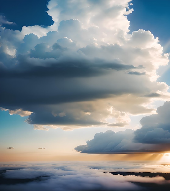 美しい色の雲の空