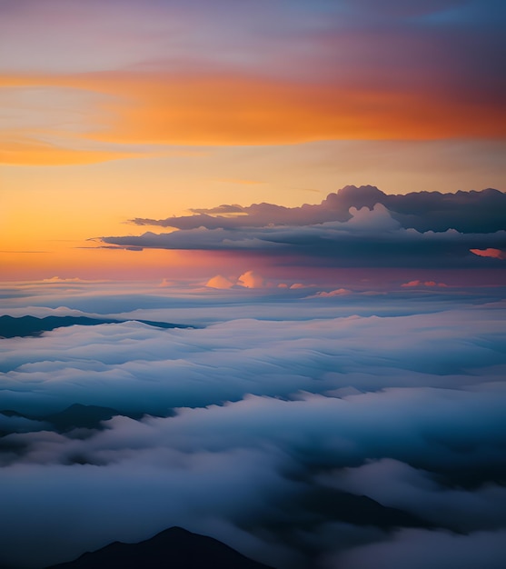 写真 美しい色の雲の空