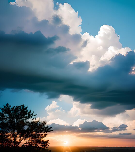 写真 美しい色の雲の空