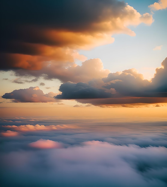 写真 美しい色の雲の空