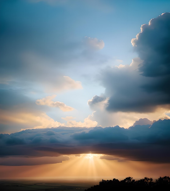 写真 美しい色の雲の空