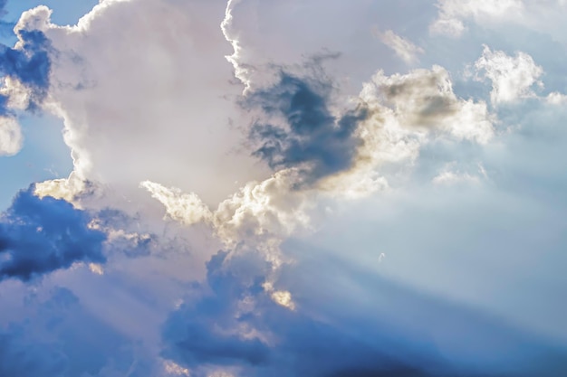 Sky with Clouds and Sun Background