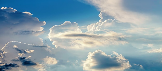 Sky with clouds and sun background