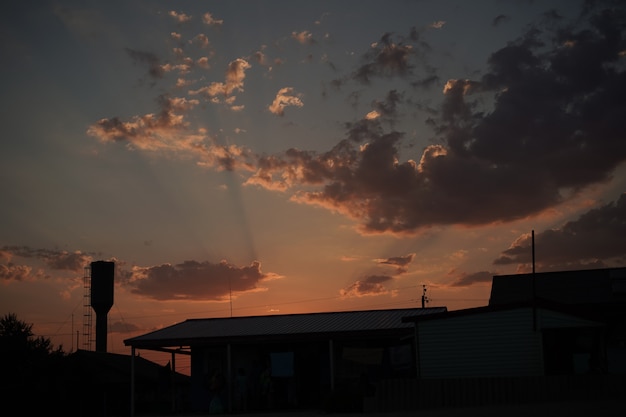 夕焼け雲と空