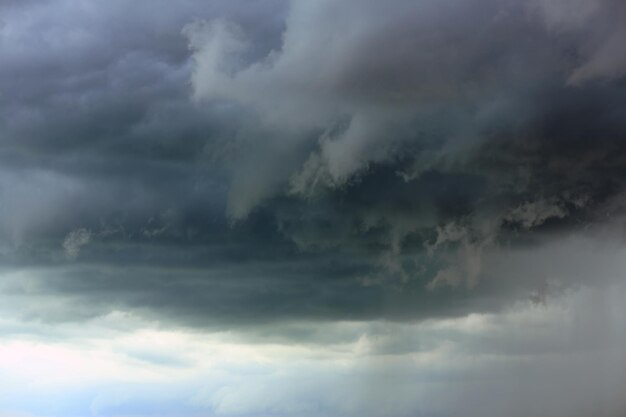 Sky with heavy rainy clouds on grey day