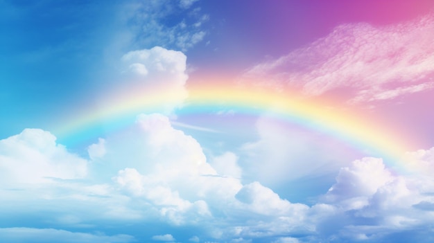 Sky with rainbow background
