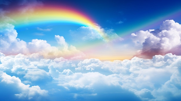 虹の背景の空