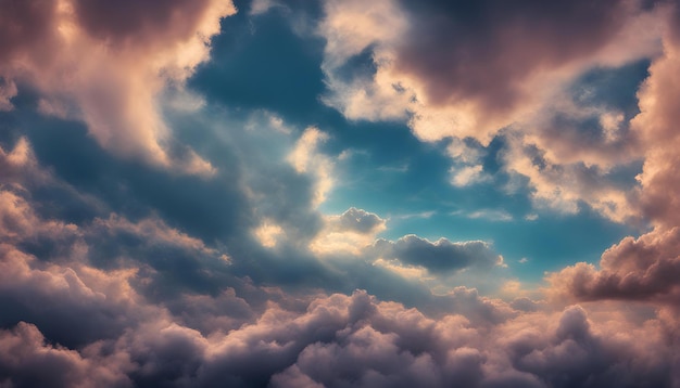 雲の中を太陽が輝く空