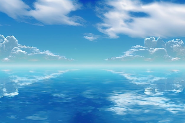 Sky with a surface of blue water