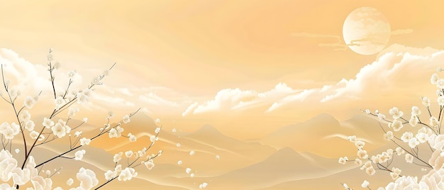 Photo skycloud background art anime background sakura season illustration illustration background airy bac