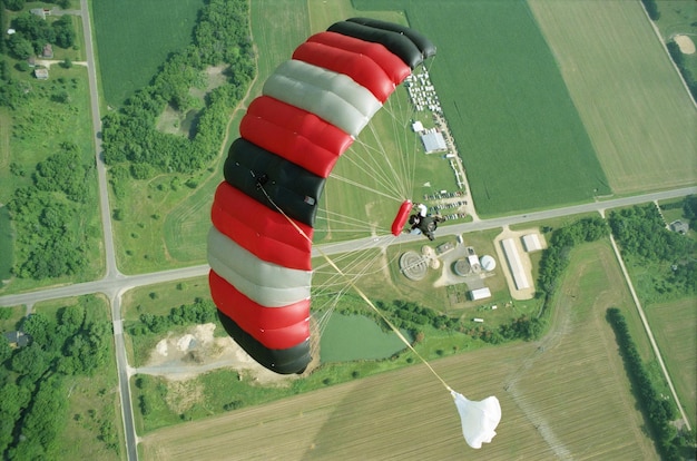Skydiver in air photo