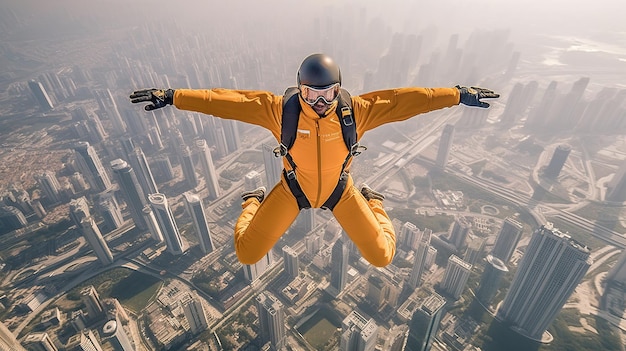 写真 スカイダイバーが空中に落ちる