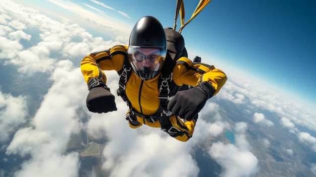 Foto skydiver in de open lucht vrije val generatieve ai