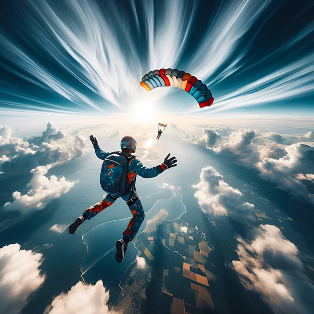 Skydiving Wonder onthult de schoonheid van zwaartekracht uitdagende stunts tegen de open lucht