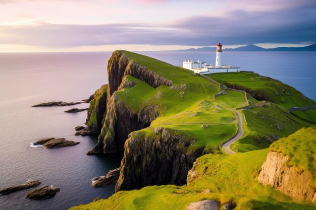 Skye eiland Nest Point vuurtoren in Highland