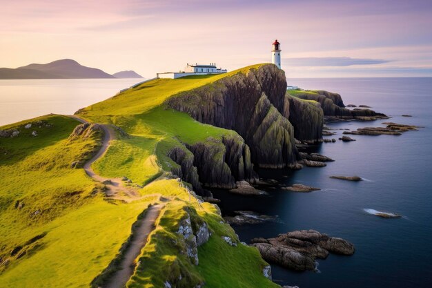 Skye island nest point lighthouse in highland