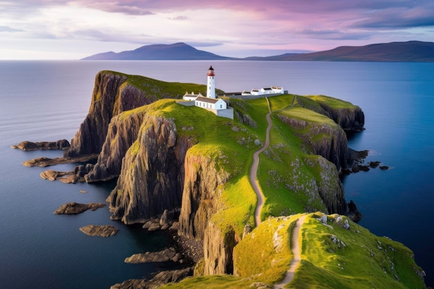 Skye island Nest Point lighthouse in Highland