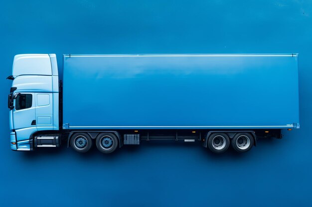Фото Высокоэффективный воздушный вид контейнерного грузового полугрузового автомобиля способствует продвижению ведущей логистики и транспорта
