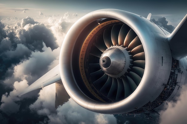 Skyhigh-perspectieven die de schoonheid van vliegtuigen vastleggen in de wolken die AI heeft gegenereerd