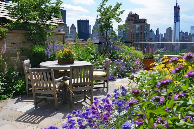 Фото skyhigh serenity сады на крыше весенняя симфония цветов на фоне города