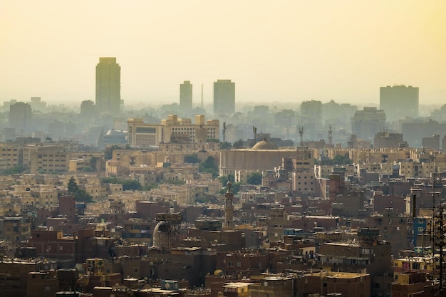 Skyline bekeken vanuit Citadel Salah al Din in de hoofdstad Caïro, Egypte