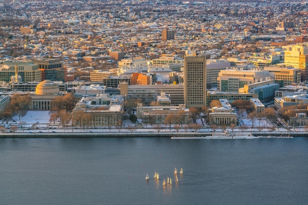 The skyline of Boston in Massachusetts USA