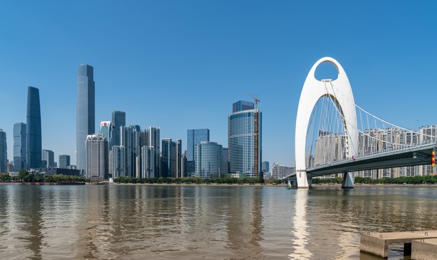 The skyline of modern architecture in Guangzhou, China

