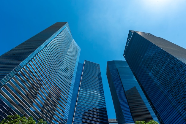 Skyline of Singapore city. Downtown skyscrapers office buildings of modern megalopolis