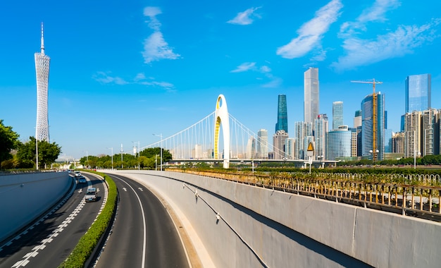 Skyline of urban architectural landscape in Guangzhou