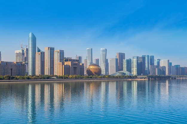 Skyline of urban architectural landscape in Hangzhou