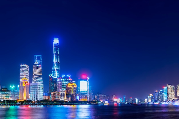 The skyline of urban architectural landscape in Lujiazui, Shanghai