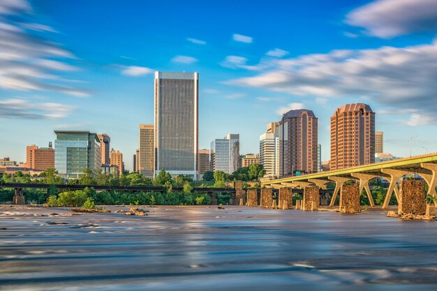 Skyline van de rivier de richmond virginia