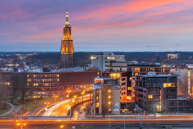 Skyline van de stad Amersfoort Nederland