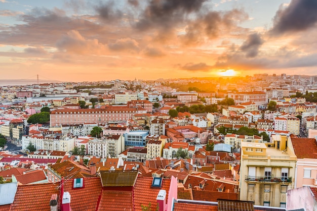 Skyline van de stad Lissabon Portugal