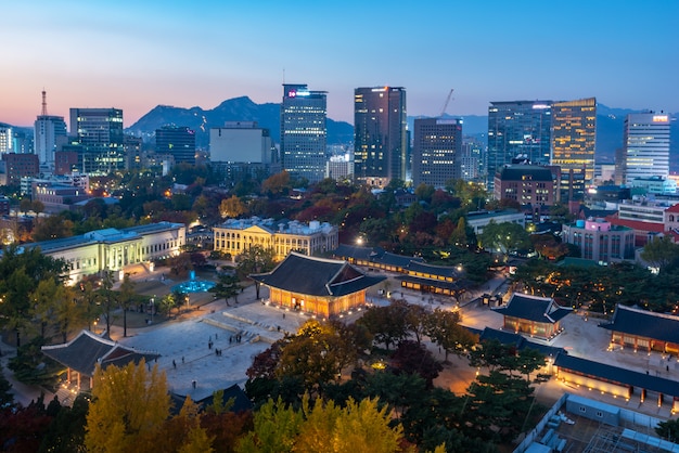 Skyline van de stad Seoul