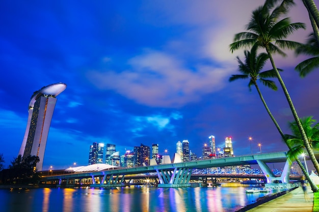 Skyline van de stad Singapore