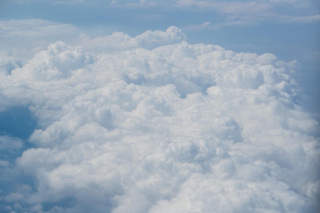 Photo skyline view above the clouds from air plane