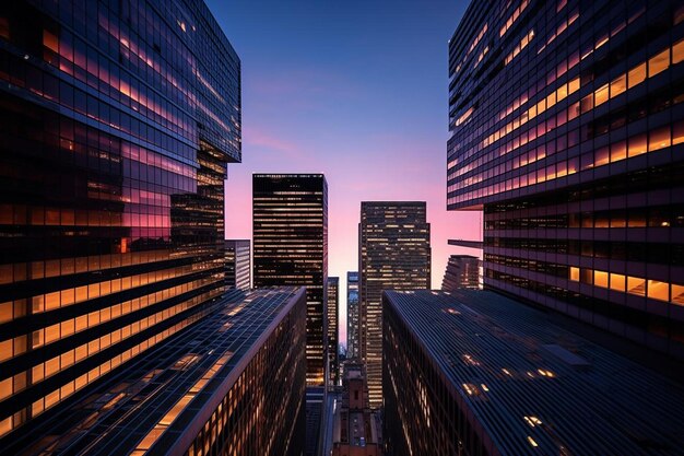 Photo skyscraper buildings in the city