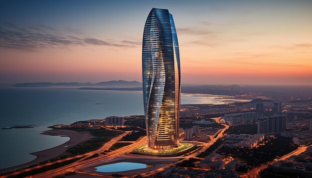 The skyscraper is in qingdao china